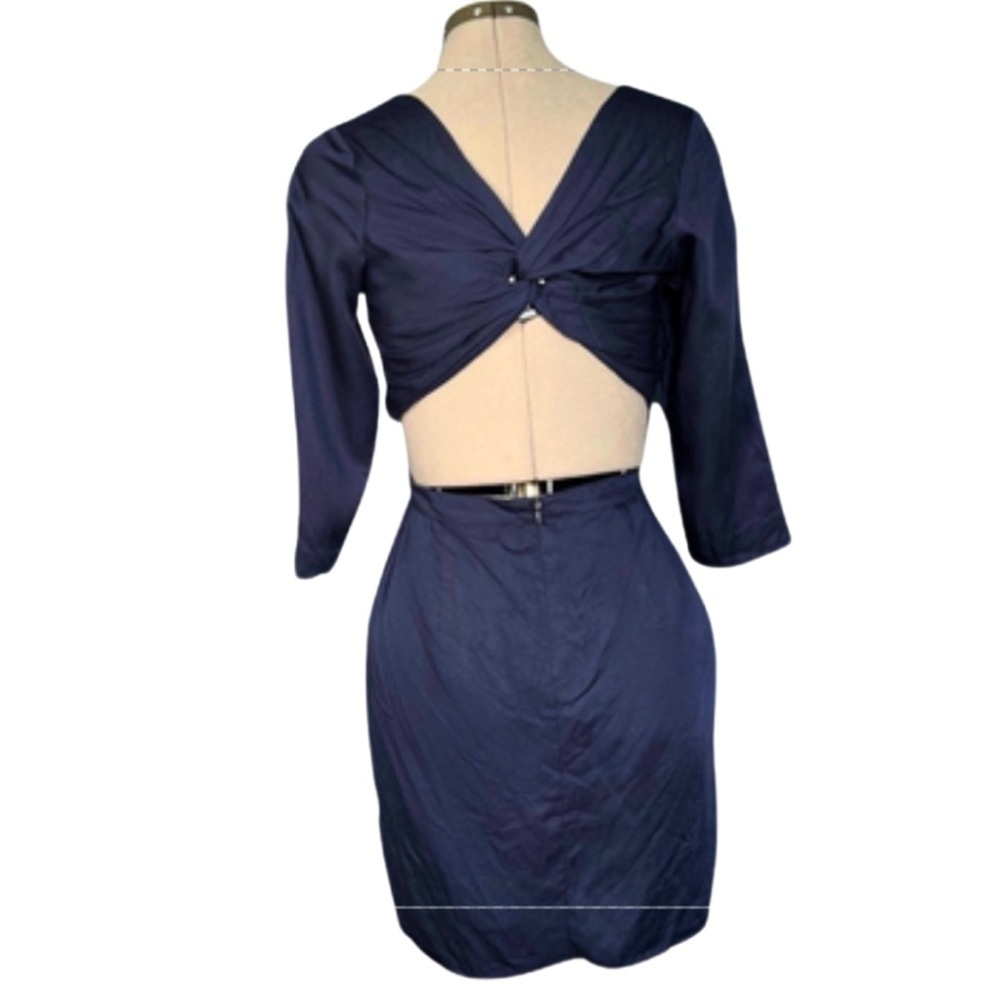 Aijek [Size 2] Dress with Cross-Open Back | Navy - EUC